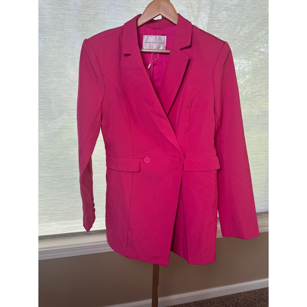 Endless Rose Blazer Romper Large Pink Double Breasted Barbiecore